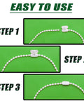Step-by-step guide to connecting Bead Chain Cord For Roller Blinds Replacement Parts White Plastic Bead Chain 10 Meters Long With 10 Connectors.