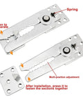 Heavy Duty Sectional Couch Connectors 7 Piece Snap Lock Sofa Clips With Interlocking Fasteners To Keep Your Couch Locked Down And Rock Solid No Wiggle Room Furniture Hardware silver metal clips with spring mechanism and adjustment feature