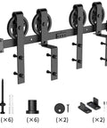 Sliding Barn Door Track Hardware Kit With Quiet Roller Bearings For Single Or Double Doors, Bypass And Library Ladder System