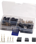 30 Sets RC Servo Plug Connector Kit with Male and Female Crimp Pins 2.54mm Pitch in Storage Box for DIY Project Repairs and Extensions