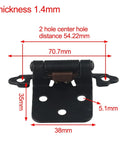 Set Of 10 Self Closing Cabinet Hinges For Wood Metal Plastic Doors, Overlay Flush Cupboard Hinges With Noise Reduction, Soft Close Action, Rust Resistant Cold Rolled Steel, Black Finish, Heavy Duty Durable Hardware with dimensions 38mm x 70.7mm.