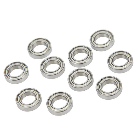 High Performance Steel Shielded RC Ball Bearings Kit For One Tenth And One Eighth Remote Control Cars Ten Pieces Silver Durable