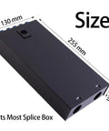 Six Port Wall Mount Fiber Enclosure Kit With Spool For Singlemode OS1 Includes One Meter Twelve Strand UPC Pigtail And Six Port Duplex LGX Panel, 255mm x 130mm x 40mm black metal box
