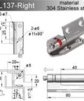 Heavy Duty Cabinet Door Hinges In 304 Stainless Steel For Reliable Switchgear Setup And Quick Diy Swaps Solid As A Rock With Rust Resistant Coating For Easy Install And All Day Smooth Action, showing dimensions.
