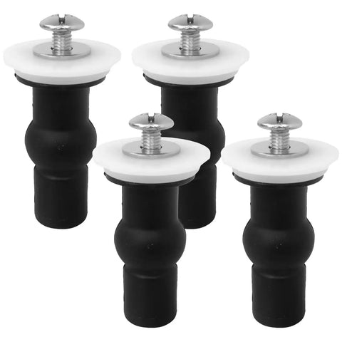 4 Pack Toilet Seat Bolts Kit With Hinge Screws Expanding Rubber Top Nuts And Mounting Hardware Universal Fit For 14-16mm Hole