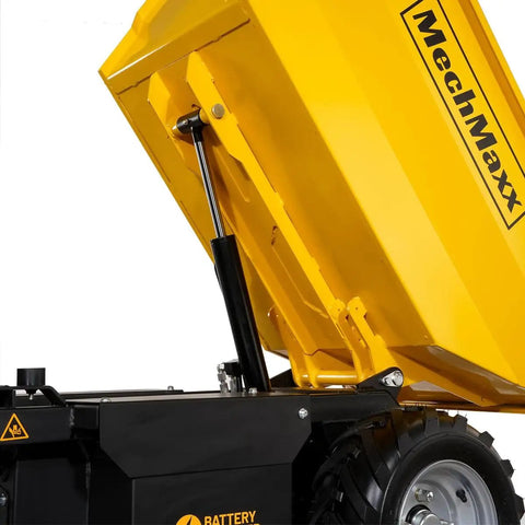 Hydraulic tipping mechanism of Heavy Duty 1100 Lb Haul Ready To Roll Electric Wheel Barrow Dumper Cart with 48V Battery