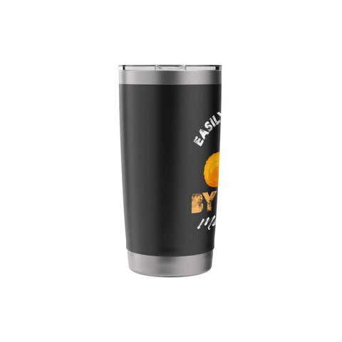 Easily Distracted By Baler Machines Insulated Stainless Steel Tumbler For Hay Baling Fans, black with leak-proof lid