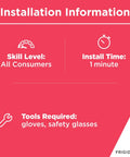 Installation guide for Oven Rack Replacement For Electric Ranges And Stoves Model 318345216 showing skill level and tools needed.