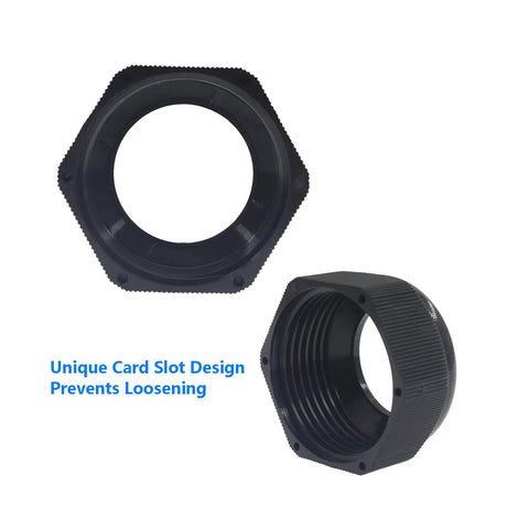 1-1/4 Inch NPT Strain Relief Nylon Cord Grip Kit 5 Pack Waterproof Cable Glands Adjustable Wire Cord Grip Connector IP68 CE ROHS Black