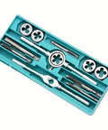 Dope 12 Piece Metric Tap And Die Set M3 To M12 For Bolt Nut Repair With Reamers Straight Thread Plugs Alloy Steel Cutting Tools For Rusty Stripped Threads Restoration Kit in tray