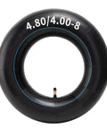 Heavy Duty Inner Tube For 4.80-8 And 4.00-8 Tires With Angled TR87 Valve, front view showing valve and size marking, 15.5 in diameter