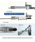 Heavy Duty Reciprocating Linear Actuator 12 Volt 24 Volt DC Motor 6 To 20 Cm Stroke Push Rod fully extended and retracted image.