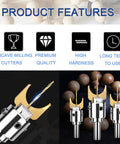 Bead Maker Drill Bit Set for Woodworking, 18 Pcs Carbide Beading Bits with concave milling cutters and ball blade features.