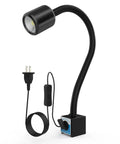 Magnetic Base LED Work Light With Flexible Gooseneck For Lathe And Drill Presses 1200 Lumens 12W 120V IP65 Waterproof Aluminum Shade