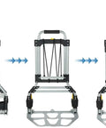 Heavy Duty Folding Hand Truck With Telescoping Handle And 264 Lb Load Capacity, Rugged Trolley Cart For Easy Moves Of Boxes, Appliances, And Bulk Supplies At Home Or On The Job, folded aluminum frame
