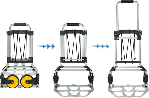 Heavy Duty Folding Hand Truck With Telescoping Handle And 264 Lb Load Capacity, Rugged Trolley Cart For Easy Moves Of Boxes, Appliances, And Bulk Supplies At Home Or On The Job, folded aluminum frame
