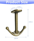 Two Prong Ceiling Hooks Set In Bronze Finish, Heavy Duty Zinc Alloy Construction with size dimensions shown.