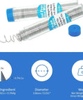 Lead-Free Solder Flux Wire With Rosin Core 0.8mm Diameter Tin Solder For Electronics, shown in clear spools with lids