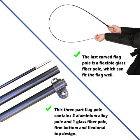 Start Finish Line Banner Feather Flag Pole Kit For Races Marathons And Special Events 8 Ft Advertising Flag 12 Ft Flagpole flex pole detail