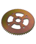 60T Beefed Up High Torque Rear Sprocket With 6 Holes For 40 41 420 Chain, angled view of the metallic sprocket for mini bike