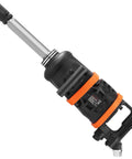 Heavy Duty Air Impact Wrench 1 Inch Cranks Out Legit Knockout Torque For Big Rigs And Tractors with extended long anvil.