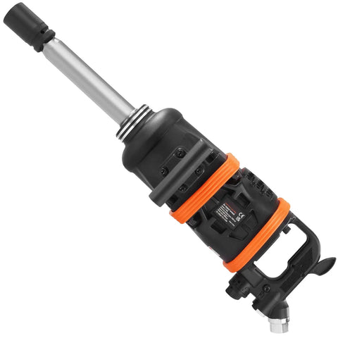 Heavy Duty Air Impact Wrench 1 Inch Cranks Out Legit Knockout Torque For Big Rigs And Tractors with extended long anvil.