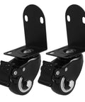 Two Pack 2 Inch Universal Silent Swivel Plate Casters For Furniture Cabinets And Drawers Quiet Smooth Rolling Replacement Small Plastic Wheels