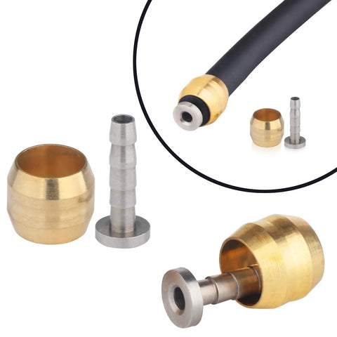 Bike Disc Brake Olive And Connecting Insert Kit For Shimano BH90 Hydraulic Hose With Anti Rust Brass Olives And Stainless Steel Inserts