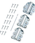 Solid As A Rock Self Closing Door Hinges 3 Piece Set with screws, zinc material for kitchen cabinet or screen door.