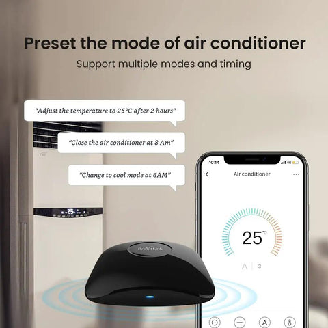 WiFi Universal Remote For IR And RF 433 And 315MHz With Fixed Code No Encryption 50K IR Database Plug And Play Smart Home Hub with AC control