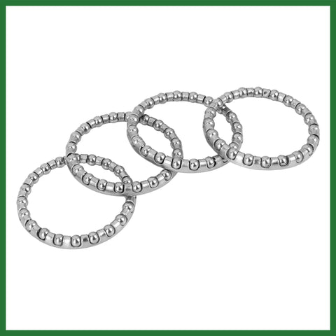4 Pack Bicycle Ball Bearing Cages With 22 Balls Each, 40mm Outer Diameter And 33.5mm Inner Diameter, in steel construction