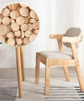 160 Pcs Wood Hole Plugs Set Four Styles One Half Inch Two Fifths Inch Three Fifths Inch Three Quarters Inch Hardwood on chair leg.