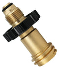 Propane Tank Adapter Converts POL To QCC1 Type 1 For Grills And Regulators, Easy Grip Hand Wheel, Airtight Connection, Brass Material