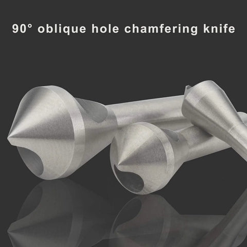 Set of four HSS countersink chamfer drill bits for metal and wood