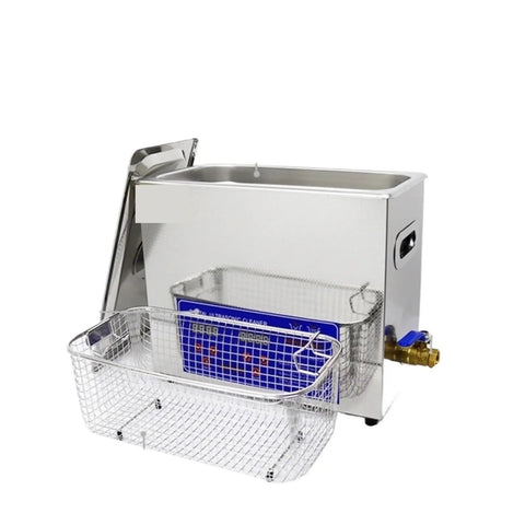 Heavy Duty 30L Ultrasonic Cleaner, 500W Power, Digital Control Panel, Heating And Timing Functions For Jewelry Watches Tools Stainless Steel Bath Portable Dishwasher with removable basket.