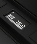 Close-up of the display panel showing weight setting on the Dead Accurate Automatic Coffee Bean Dispenser With Dual Weight Presets And Smart Auto Calibration For Hassle Free Single Or Continuous Dosing 200 Gram Hopper.