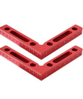 Aluminum Alloy 90 Degree Positioning Square Right Angle Clamp For Woodworking, 4.7 By 4.7 Inch Corner Tool, red anodized finish, 2 pcs