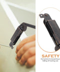 Heavy Duty Spring Lid Stay Hinges With Sweet Antique Red Iron Finish Tough As Nails Cabinet Hardware Middle Arm Lift, shown in use.