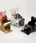 Locking Folding Hinges 90 Degree Foldable Shelf Brackets in three finishes for table bed legs and workbench expansion