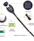 8 Pack Outdoor Solar Torch Lights With Realistic Flickering Flame, Waterproof Solar Powered Garden Lanterns for yard decor.