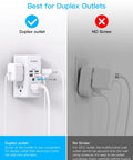 9 In 1 Surge Protector Wall Outlet Extender With Five AC Sockets And Four USB Ports 2 USB C 1680J Energy Absorption shown in duplex outlet setup