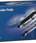 Front view of Bosch BE1813H brake pad set box with hardware, blue packaging, rear brake pads