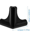 Black silicone corner guard with dimensions, part of Silicone Corner Guards 4 Pack For Furniture And Tables, Easy To Install Edge Bumpers