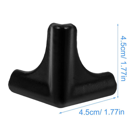 Black silicone corner guard with dimensions, part of Silicone Corner Guards 4 Pack For Furniture And Tables, Easy To Install Edge Bumpers