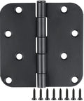 18 Pack 4 Inch Matte Black Door Hinges Rounded Heavy Duty Exterior Interior Hinge Set With 8 Holes And 144 Free Screws