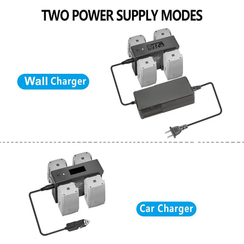 Air 2S Mavic Air 2 Battery Charger Hub 5 In 1 Rapid Parallel Charger With Wall And Car Adapters for DJI batteries