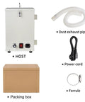 Heavy Duty Lab Dust Collector With 1000 Watt Vacuum Cleaner For Artisan And Dental Labs, includes host, packing box, power cord, dust exhaust pipe, and ferrule.