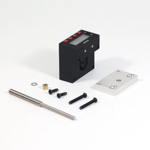 Zhirui Multifunctional Digital Read Out DRO Feed Chart For Mini Lathe Machine parts including display, screws, rod, and base