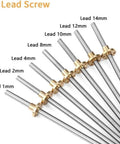 Heavy Duty T8 Lead Screw For 3D Printers And CNC Machines 8mm Diameter Trapezoidal Screw With Copper Nut Choice Of Lead From 1mm To 12mm