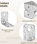 Heavy Duty Steel Angle Brackets 90 Degree L Shaped Corner Supports Multi Hole Design Built Tough For Rock Solid Furniture And Shelf Assembly 2 Inch Wood Frame Hardware 50 Pack with multi hole designs and L-shaped structure.